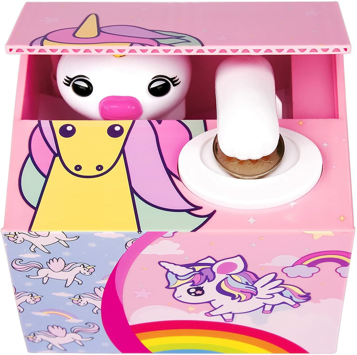 Unicorn Electronic Piggy Bank Mischief Coin Stealing Musical Bank New US Seller