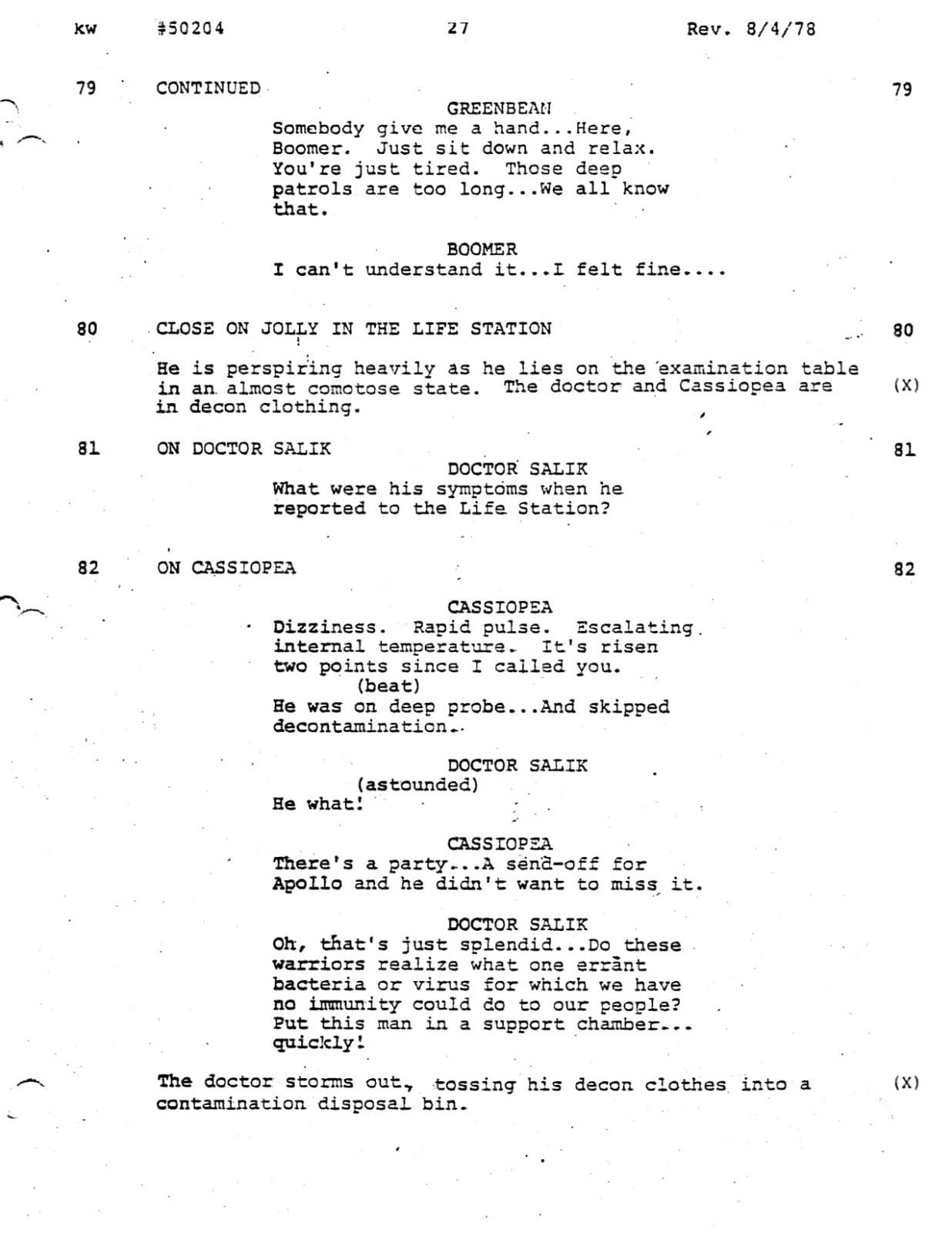 Battlestar Galactica TV Script "Lost Planet of the Gods, Part 1" (1978)- Reprint 6