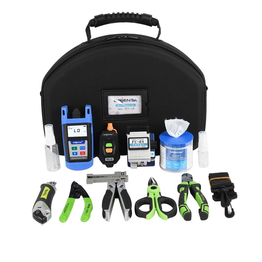 FTTH Fiber Optic Testing & Stripper Tools TFH-12E Incl OPM + VFL+ FC-6S Cleaver