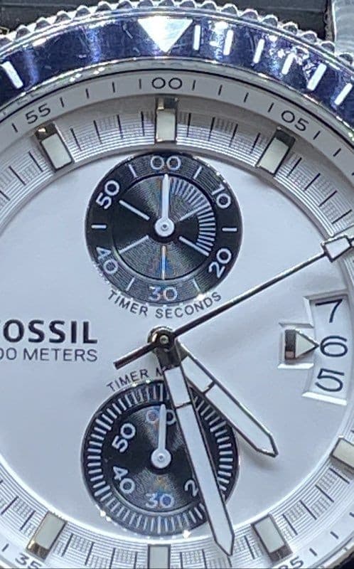 Fossil WAKEFIELD 45mm WR100M Chrono Date Quartz Stainless Steel Watch 222g 3