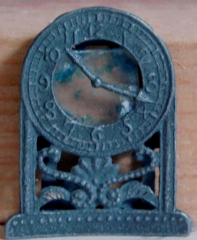 1920 CRACKER JACK BLACK METAL CLOCK MARBLED GLASS INSERT