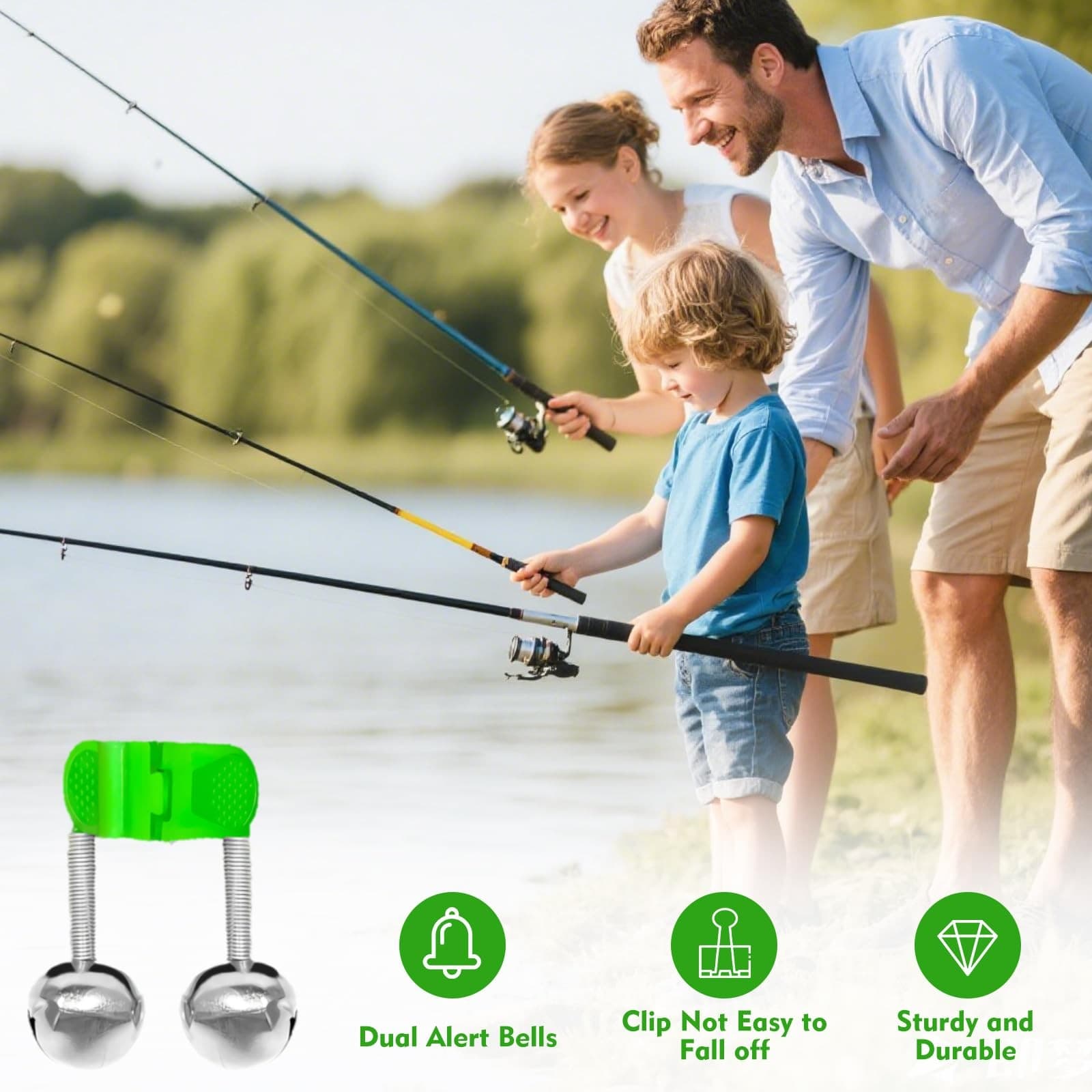 50 Pcs Fishing Bells Dual Alert Fishing Bells for Rods Clip On Fishing Bells 4