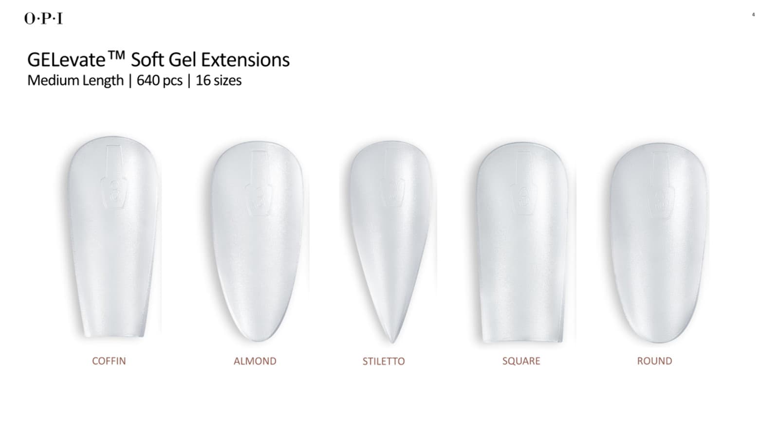 OPI GELevate Soft Gel Extensions Box 640 pcs Almond Tip #FCT004 2