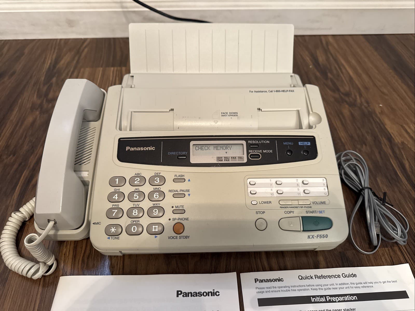 Panasonic Fax Machine KX-F550 Phone/Fax + Original Manuals -Works 3