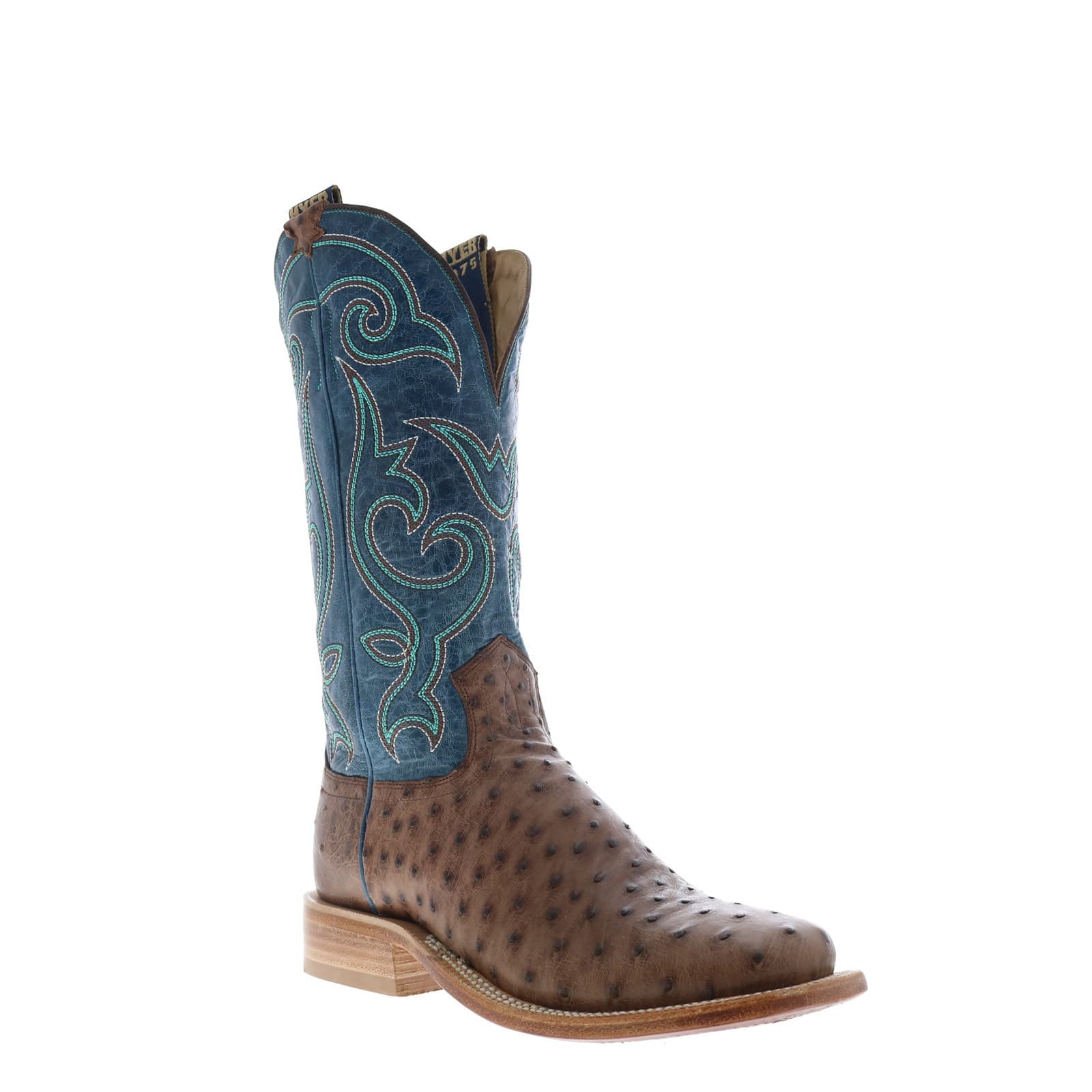 Hyer Jetmore 13" HM11008 Mens Brown Ostrich Leather Western Cowboy Boots 2