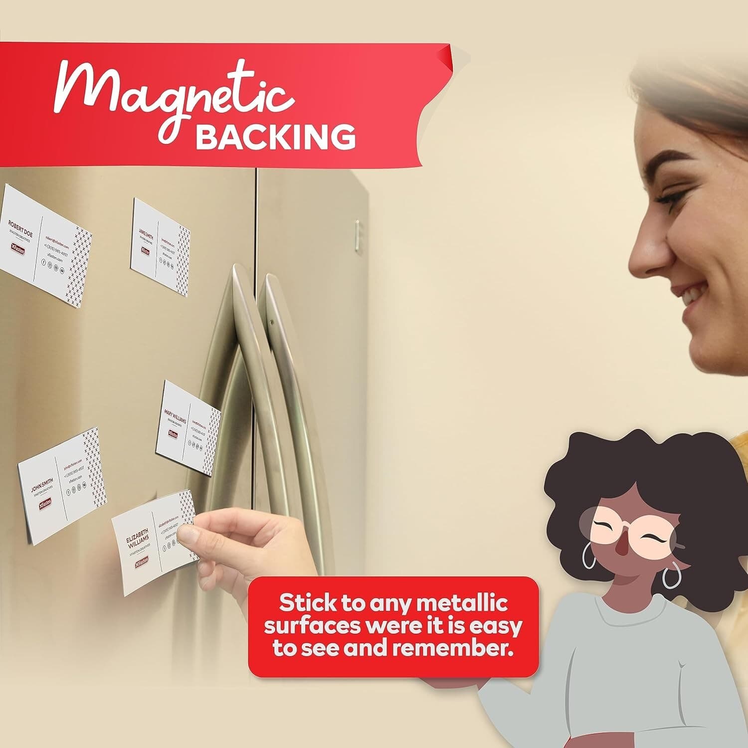 XFasten Self Adhesive Business Card Magnets, Pack of 100, Weatherproof Peel a... 4