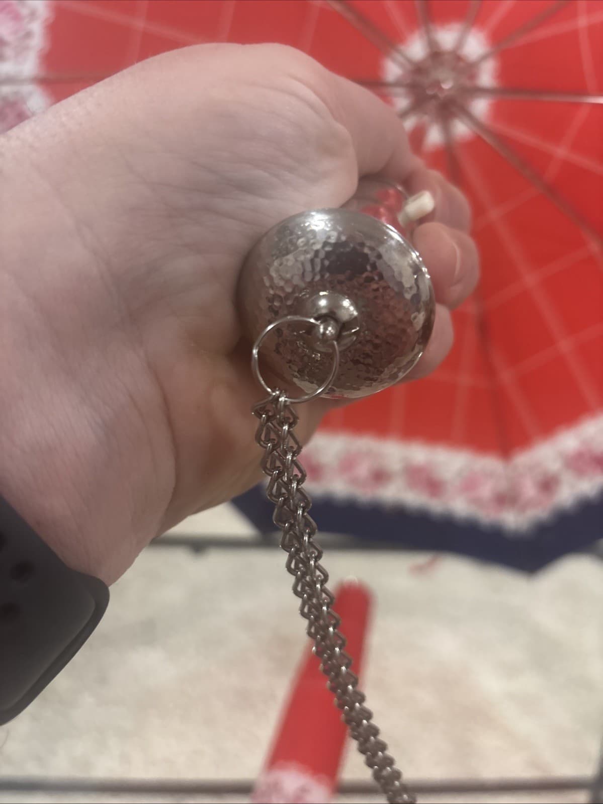 Vintage Kobold Automatic Umbrella Floral Cover Free Shipping Appears Unused 6