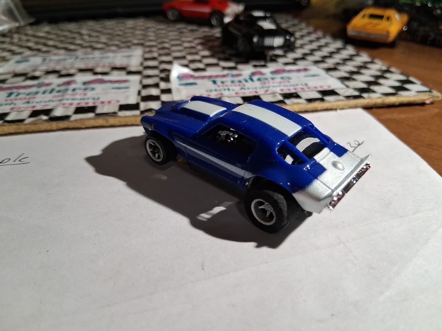 DASH MOTORSPORTS BALDWIN CAMARO BLUE &WHITE WITH N.O.S. AURORA CHASSIS FREE SHIP 4