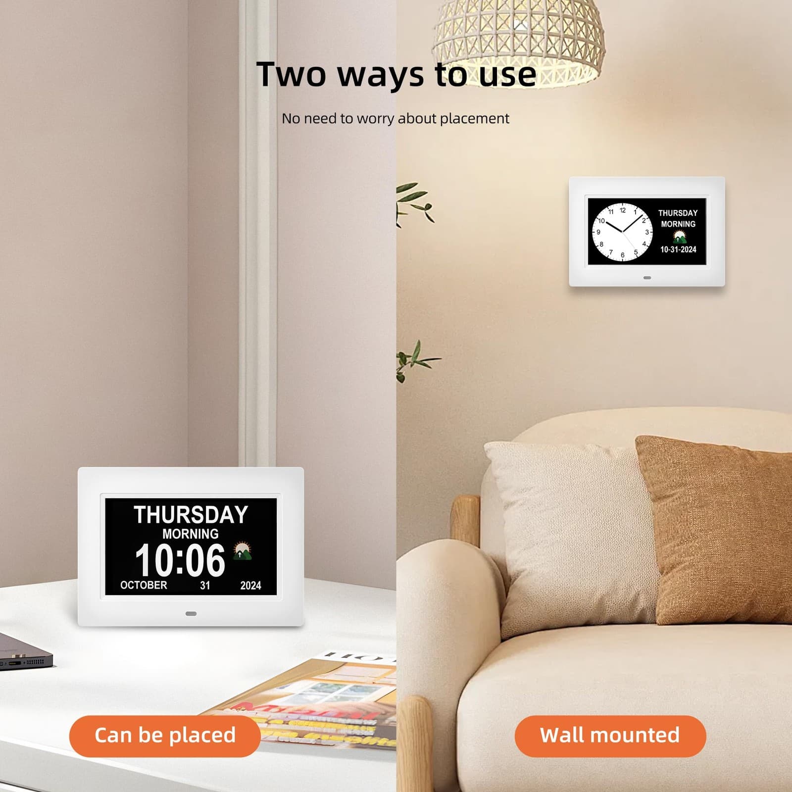 Digital Alarm Clock, Multiple Alarm Functions, Clock with Date and Week, Digi... 4