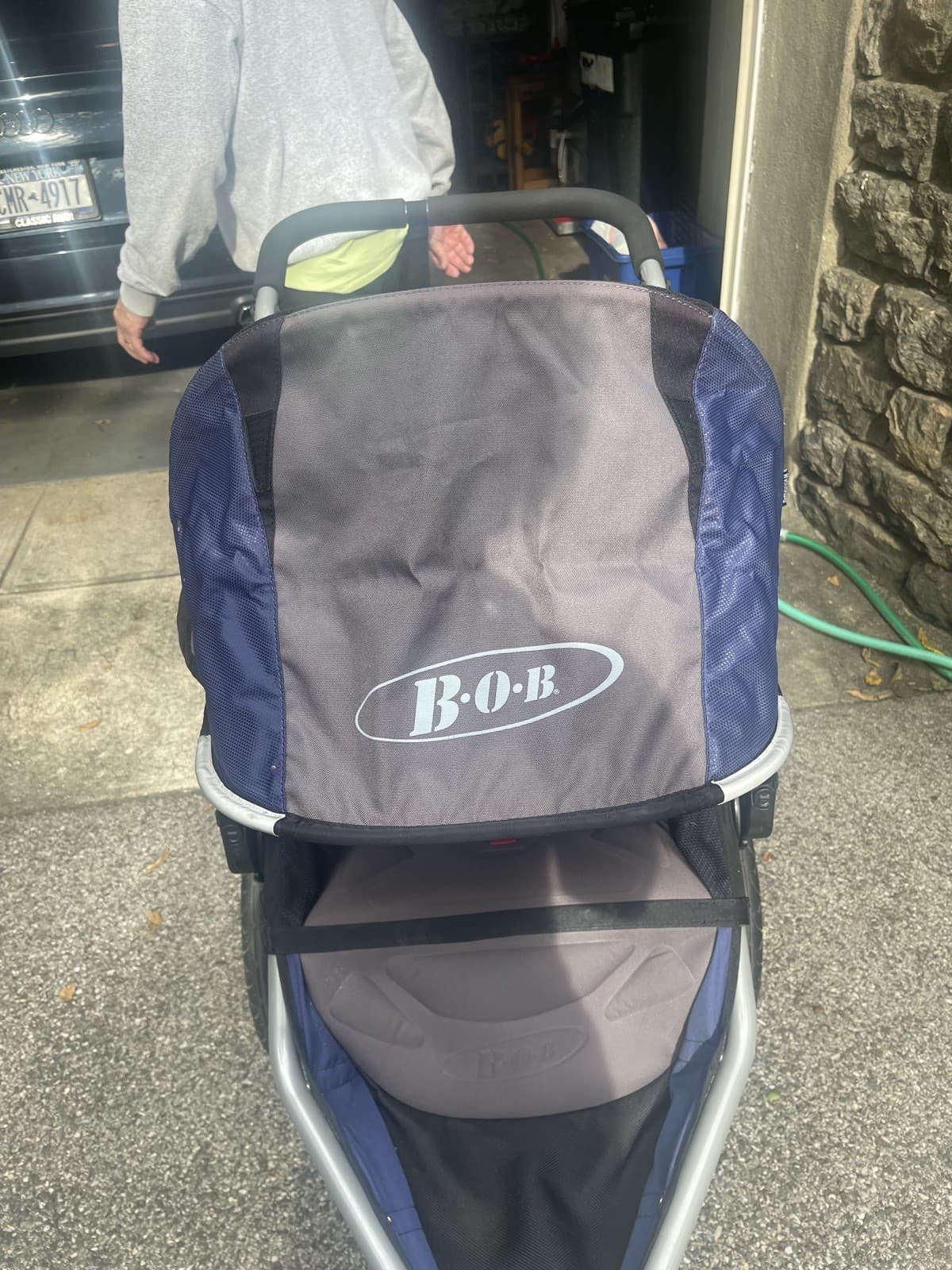 BOB Revolution SE Jogging Stroller Gray/Blue All Terrain 3-Wheel w/Canopy 5