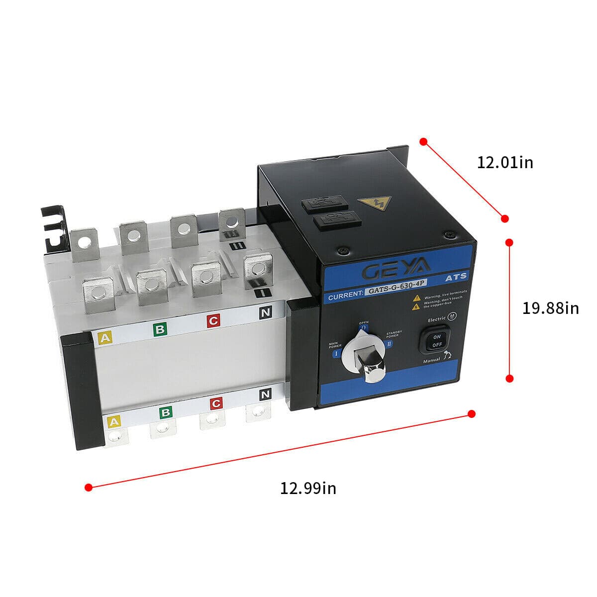 GEYA Industrial Automatic Transfer Switch 400A 4P 110/220V Grid to AC Generator 5
