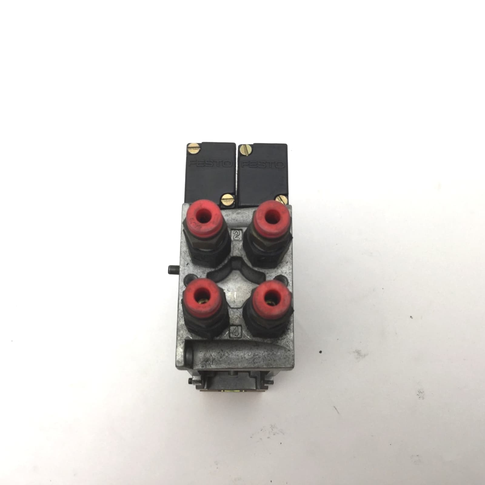 2x Festo MT2H-5/2-4,0-L-S-VI Solenoid Valves On Festo VIGM-03-4,0 Manifold Block 6