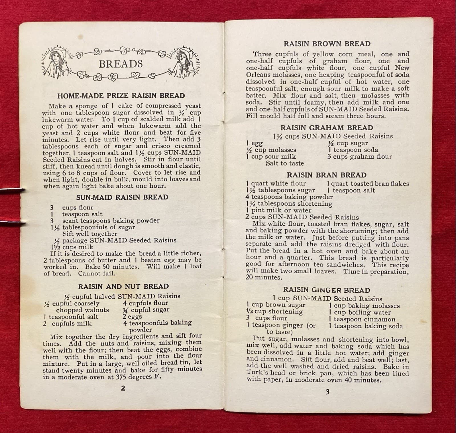 1921 **CALIFORNIA ASSOCIATED RAISIN CO.** {92 SELECTED RECIPES} 28 PAGE BOOKLET! 5