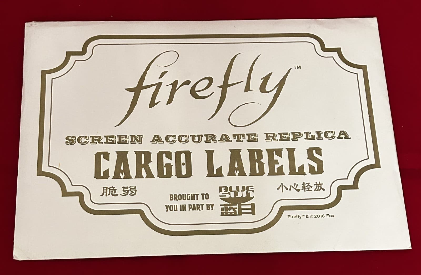Loot Crate Firefly Screen Accurate Replica Cargo Labels Stickers & Patch sets