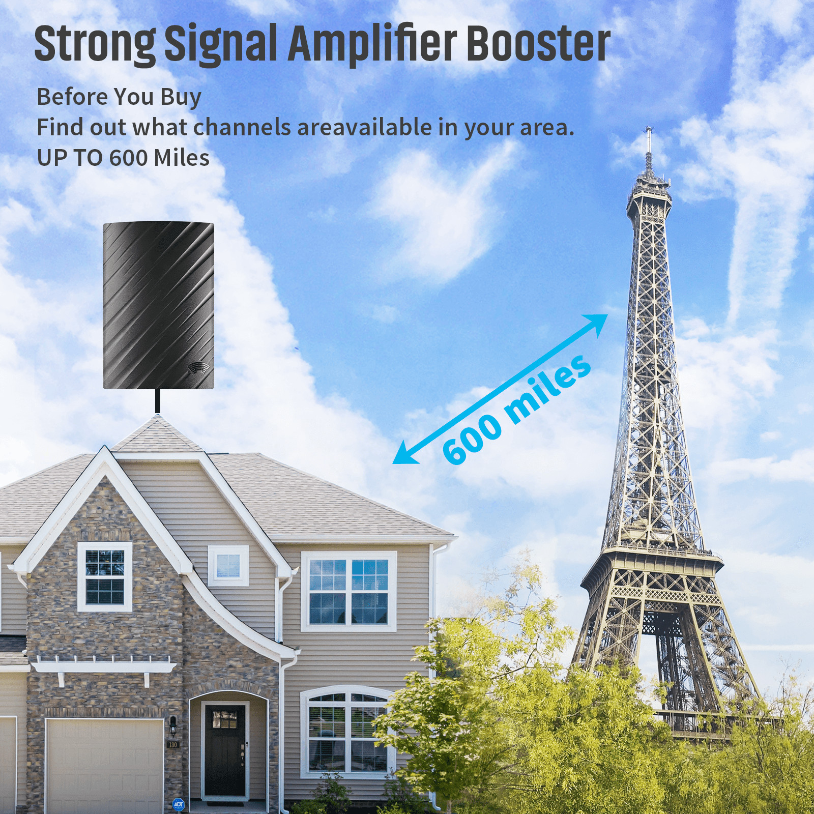 5600 Miles Digital TV Antenna 1080P 4K Waterproof HDTV Amplified Outdoor Indoor 3