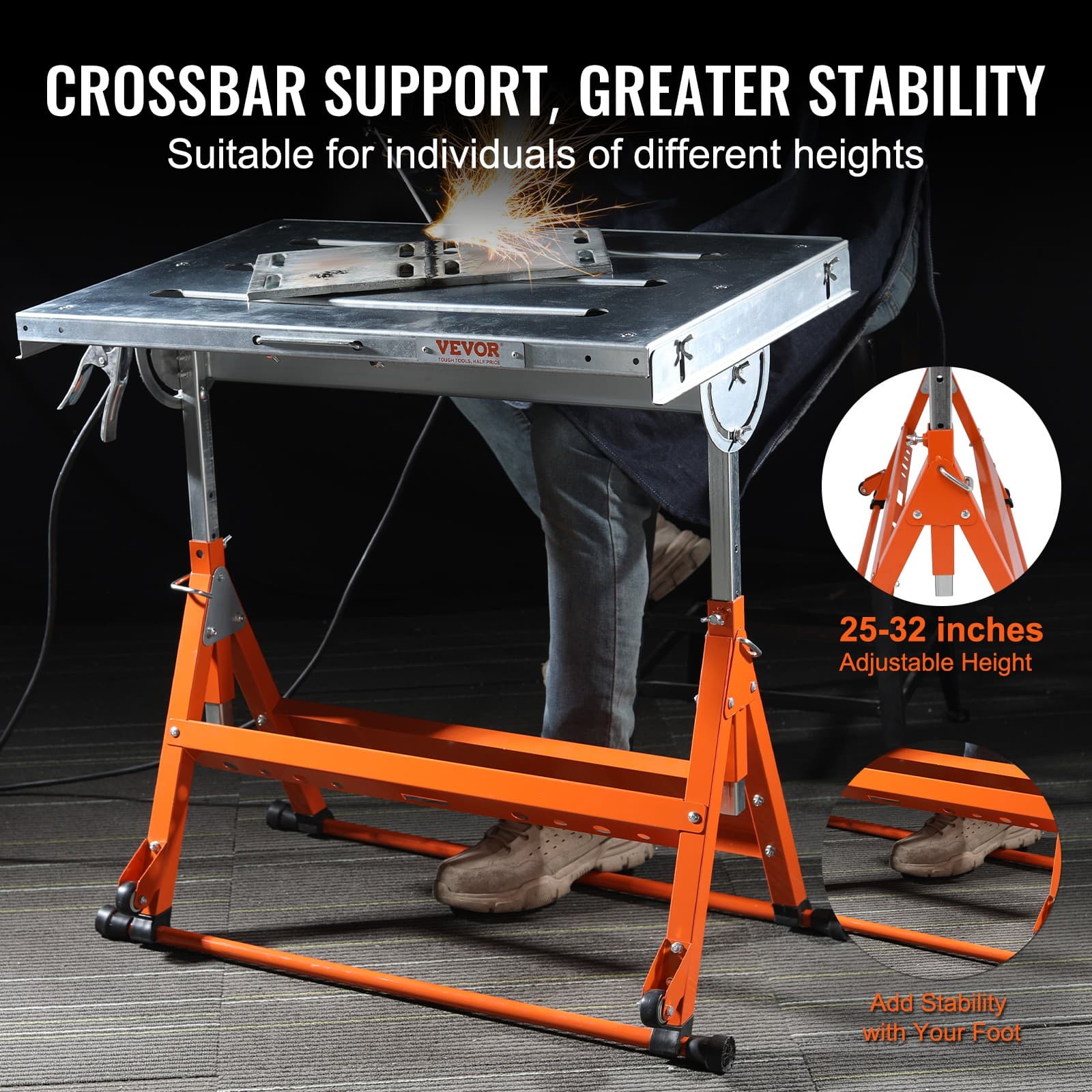 Uimoso 30" x 20"Welding Table 400lbs Load Capacity Steel Welding Workbench Table 4