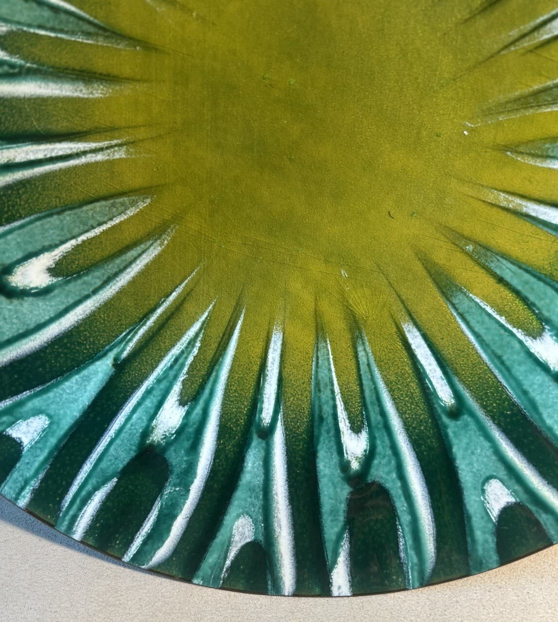 VTG MCM Anita Trottier Signed Enamel On Copper Plate 9.75” Quebec Canada 4