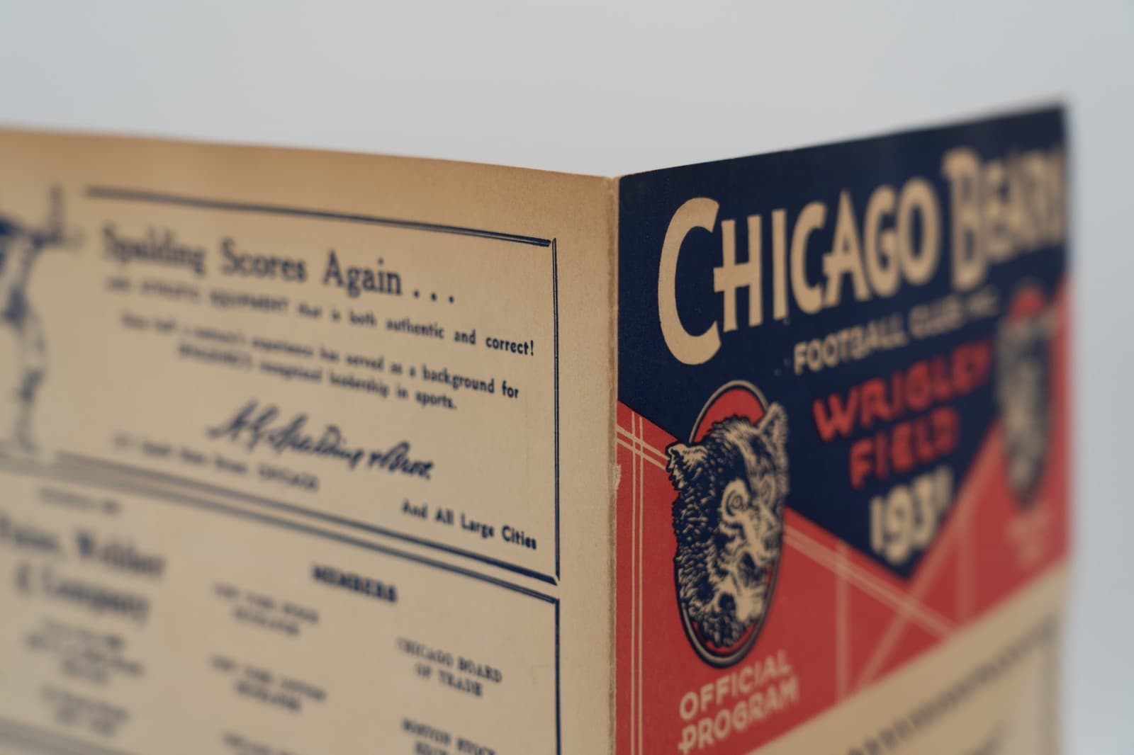 1931 Vintage Original NFL Program Chicago Bears vs Portsmouth Spartans Wrigley 6