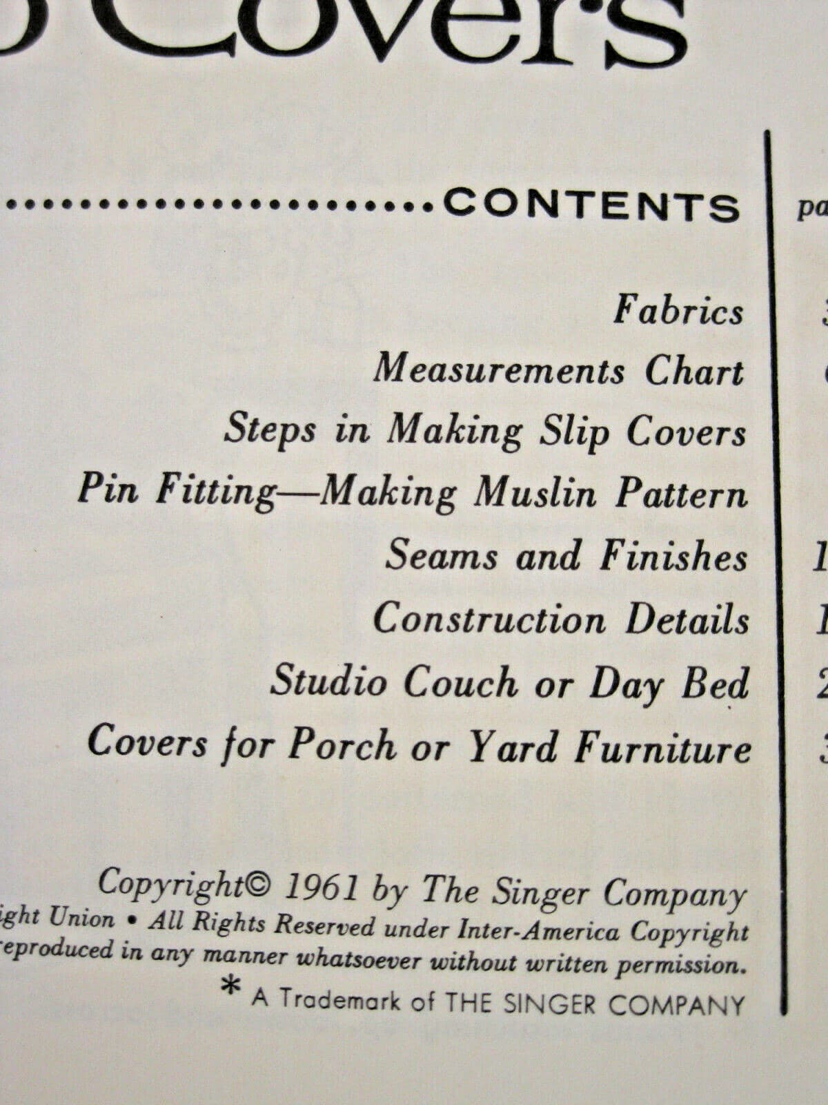 Singer Sewing Library 113 How To MAKE SLIP COVERS 1961 32pg booklet 2