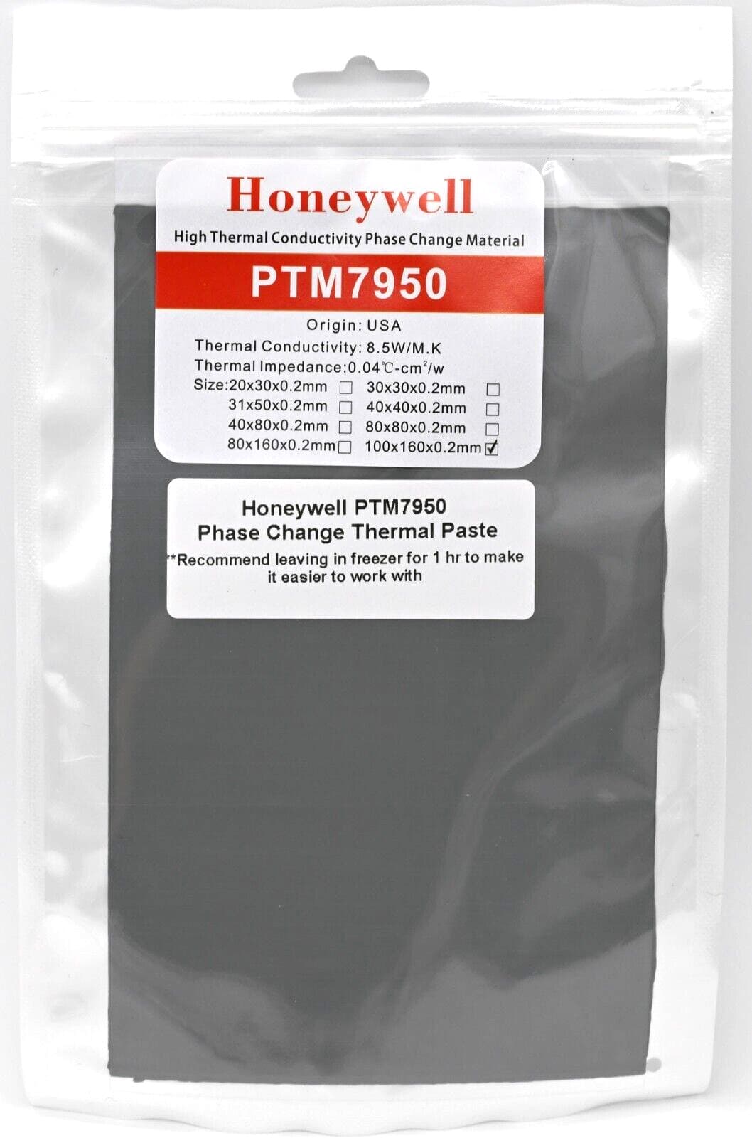 Honeywell PTM7950 100x160mm Phase Change Thermal Paste Laptop CPU Graphics