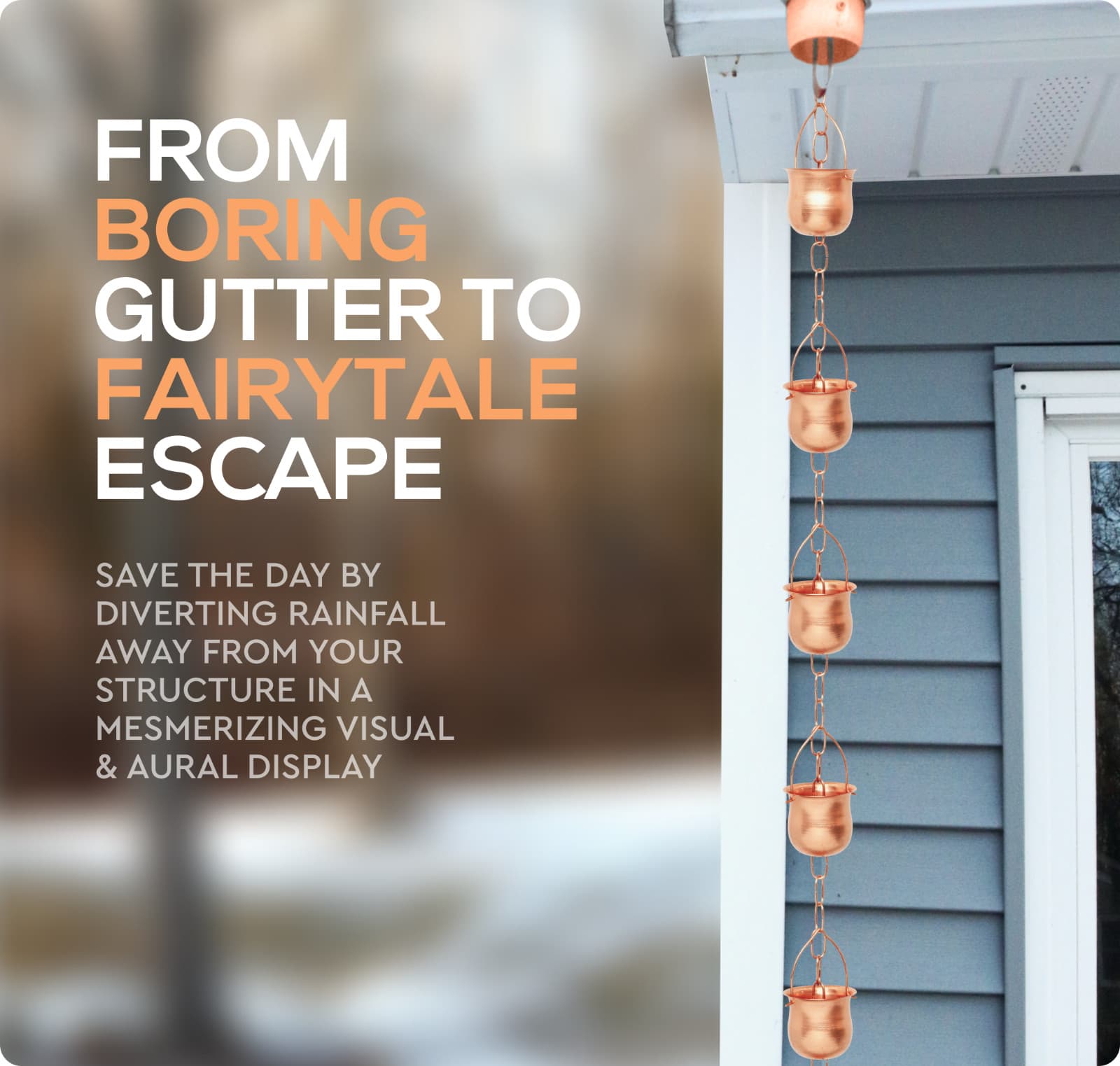 Marrgon Copper Water Chain with Pot Shaped Cups – Durable & Thick Rain Chain 4