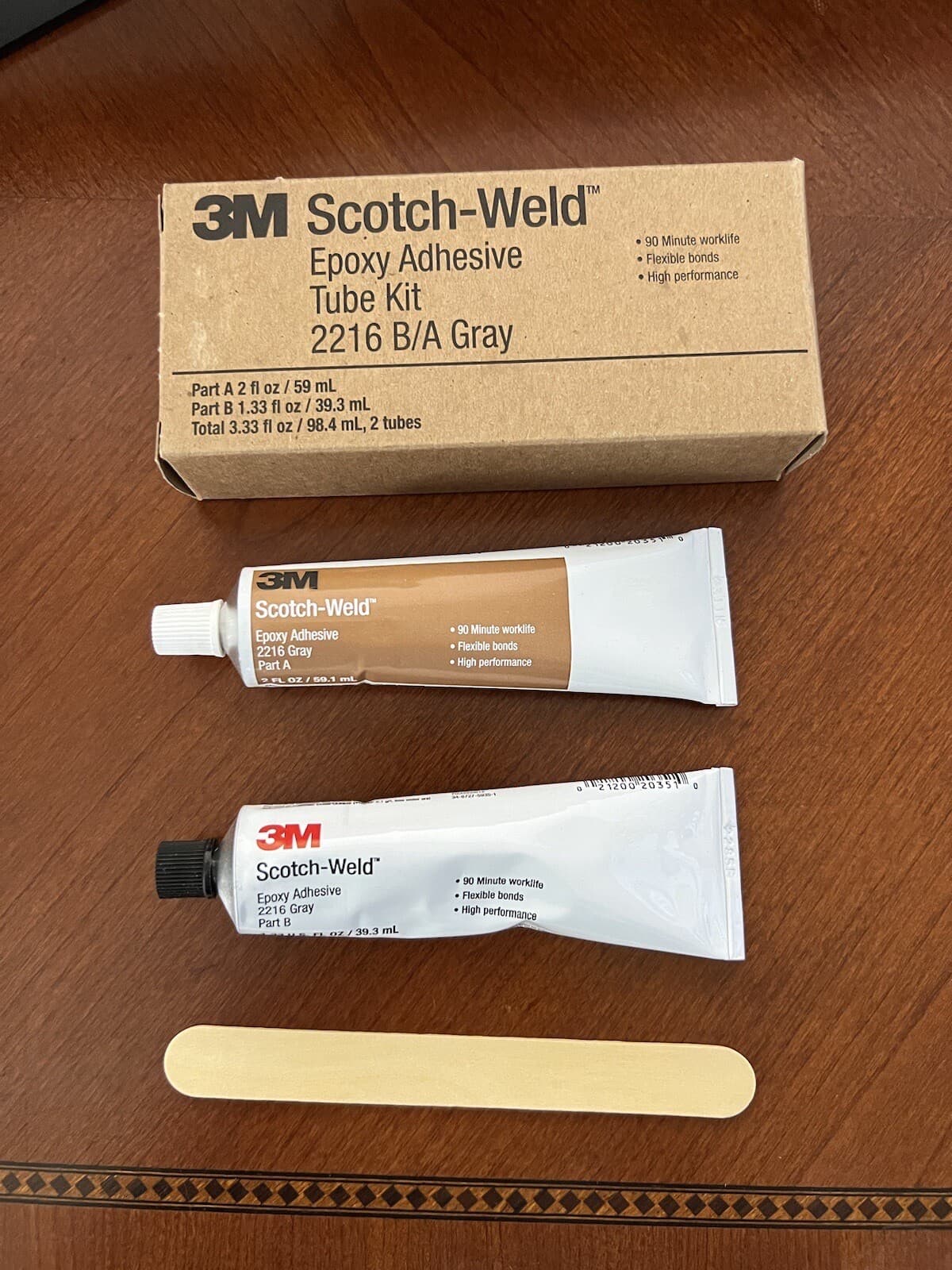 3M ScotchWeld Epoxy Adhesive EC-2216 Part B/A, Gray, Kit -SOLD AS 2 PACK(2 Kits) 3