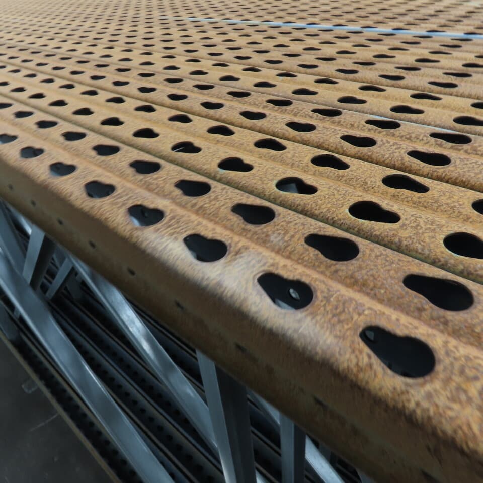 48" x 16' x 3"x3" Teardrop Pallet Racking Upright Leg 18,000lbs CAP Lot Of 15    6