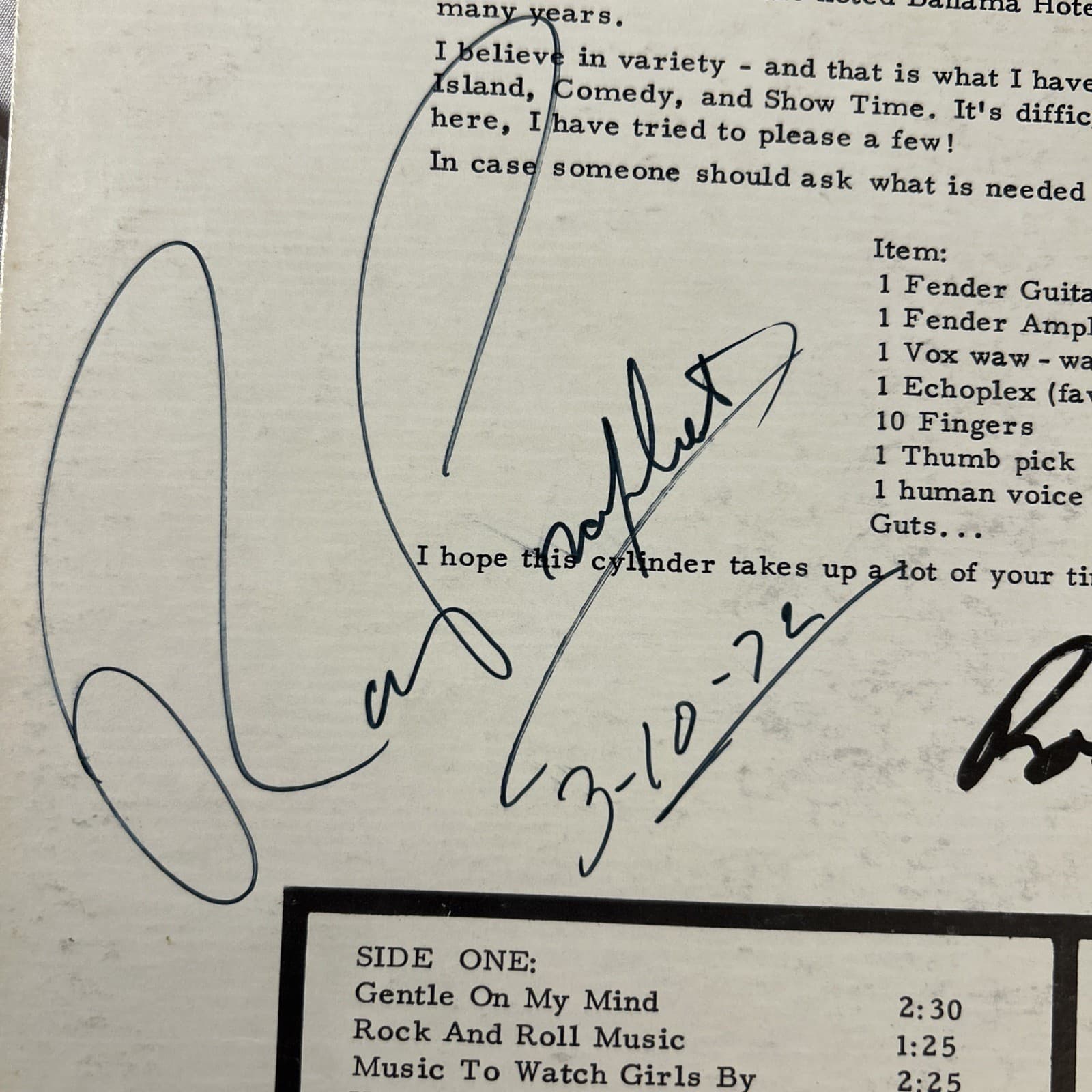 Ronnie Prophet Vinyl Record Volume Three Signed Autograph 3