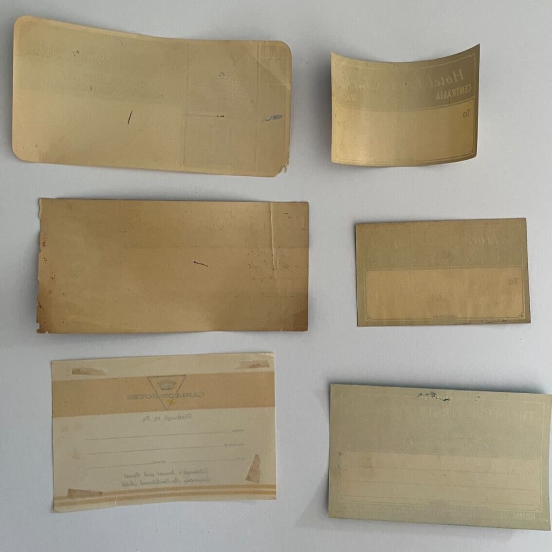 Luggage label lot Hotel Carlton House, Winecoff, Lewis Clark, Fort Sumter - USA 2