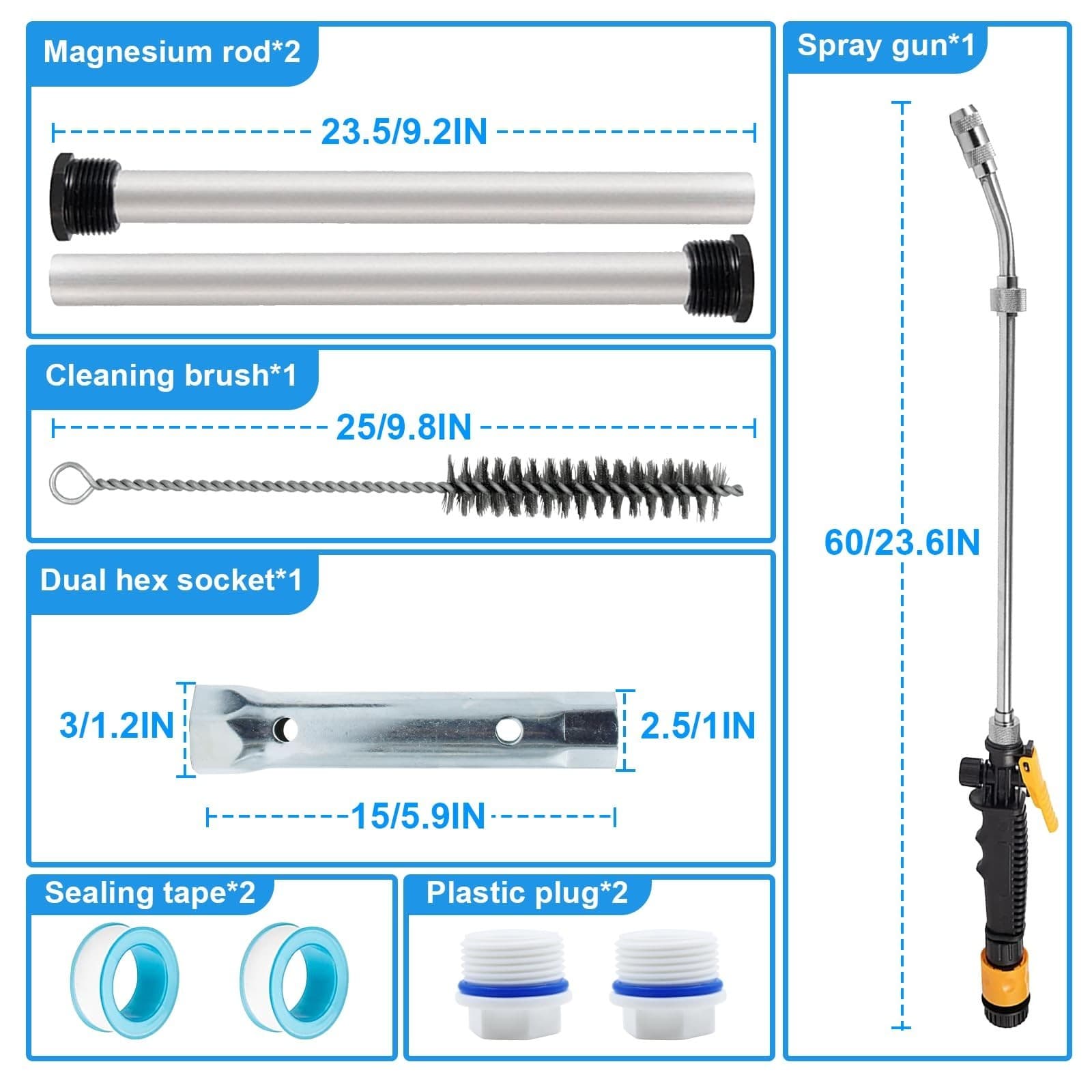 RV Water Heater Anode, Hot Water Heater Flush Wand and Stainless Steel Brush ... 4