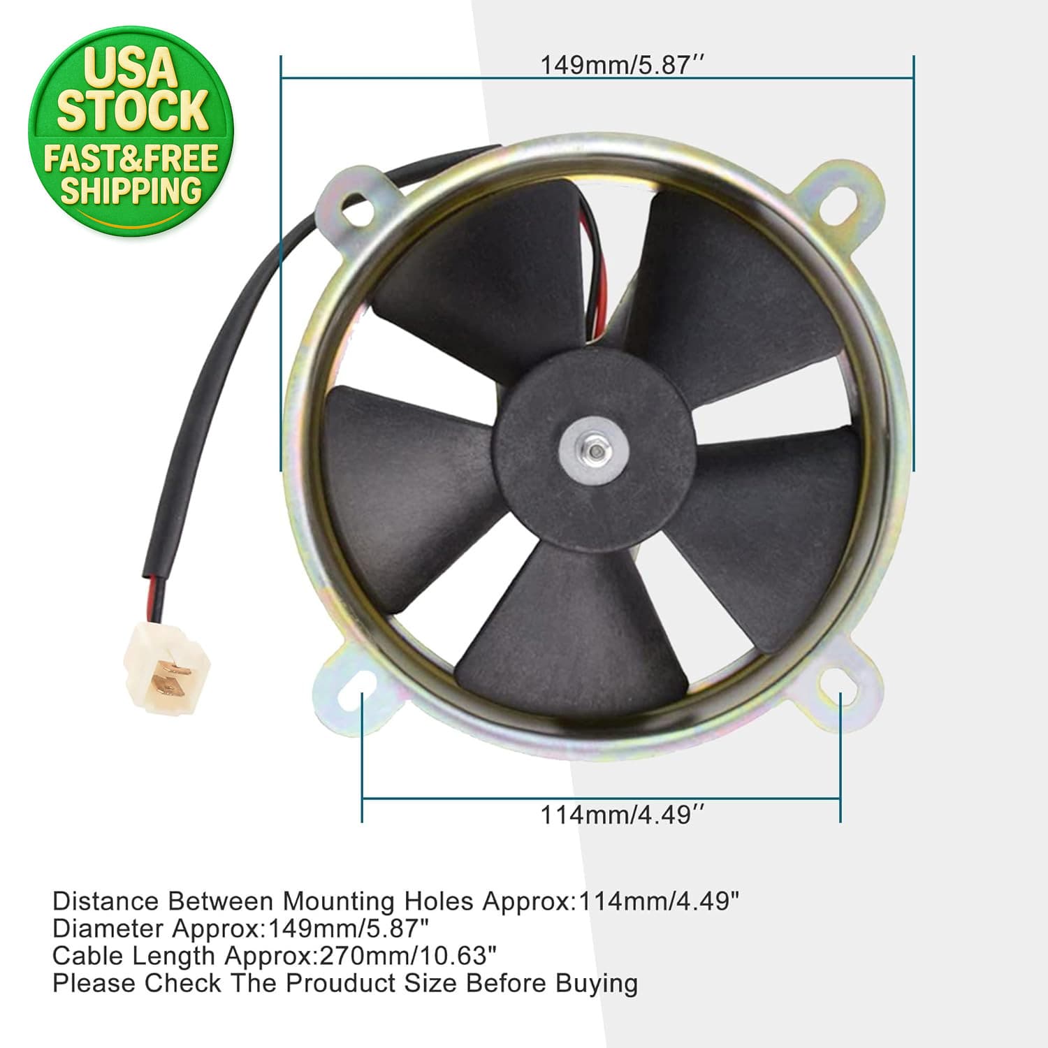 12V Radiator Electric Cooling Fan for 150cc 200cc ATV Quad Dirt Bike Buggy 2