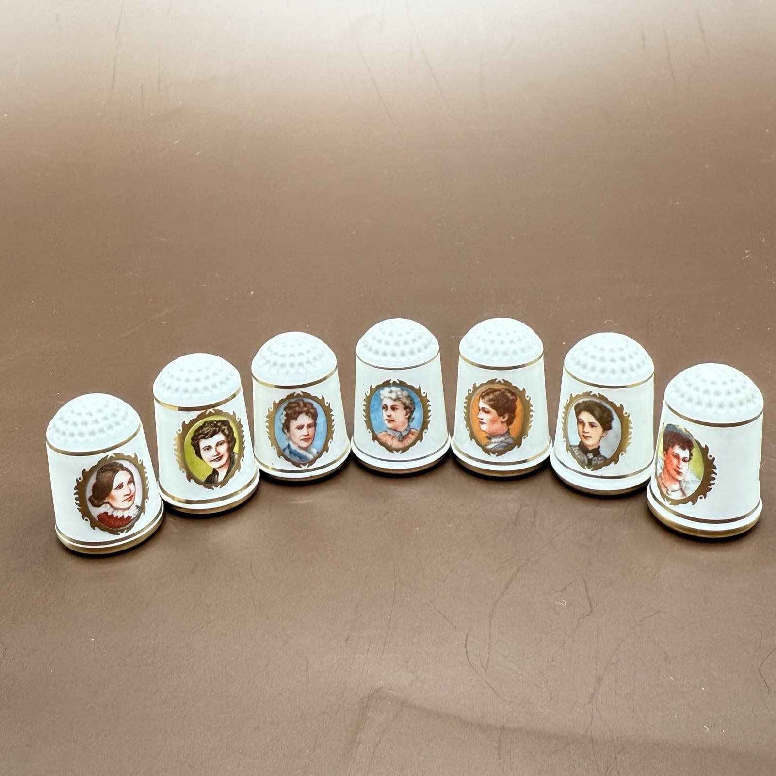 (7) Franklin Porcelain Presidential First Ladies Thimbles - After 1877 2