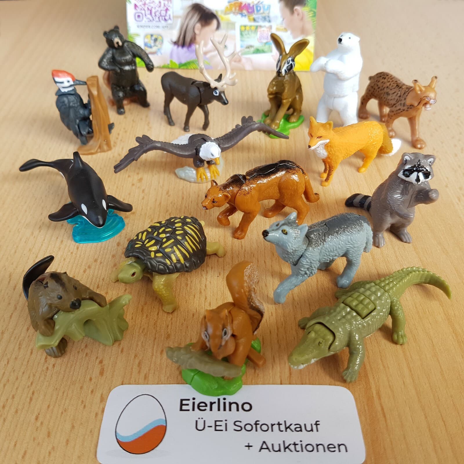 TOP KINDER SURPRISE SET Natoons Wildlife Animals of North-America 1.3" figurines