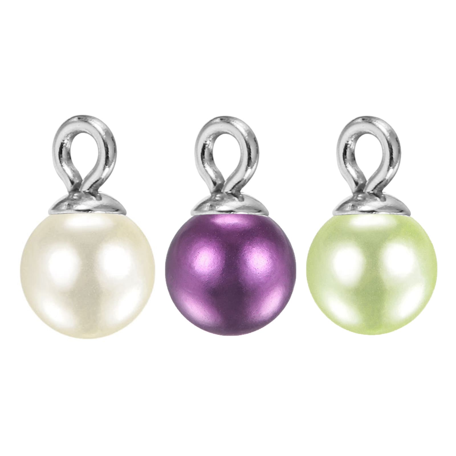 4mm Cup Pearl Screw Eye Pin Peg Pendant, 40 Pcs Eye Pin Pegs with Cap 5