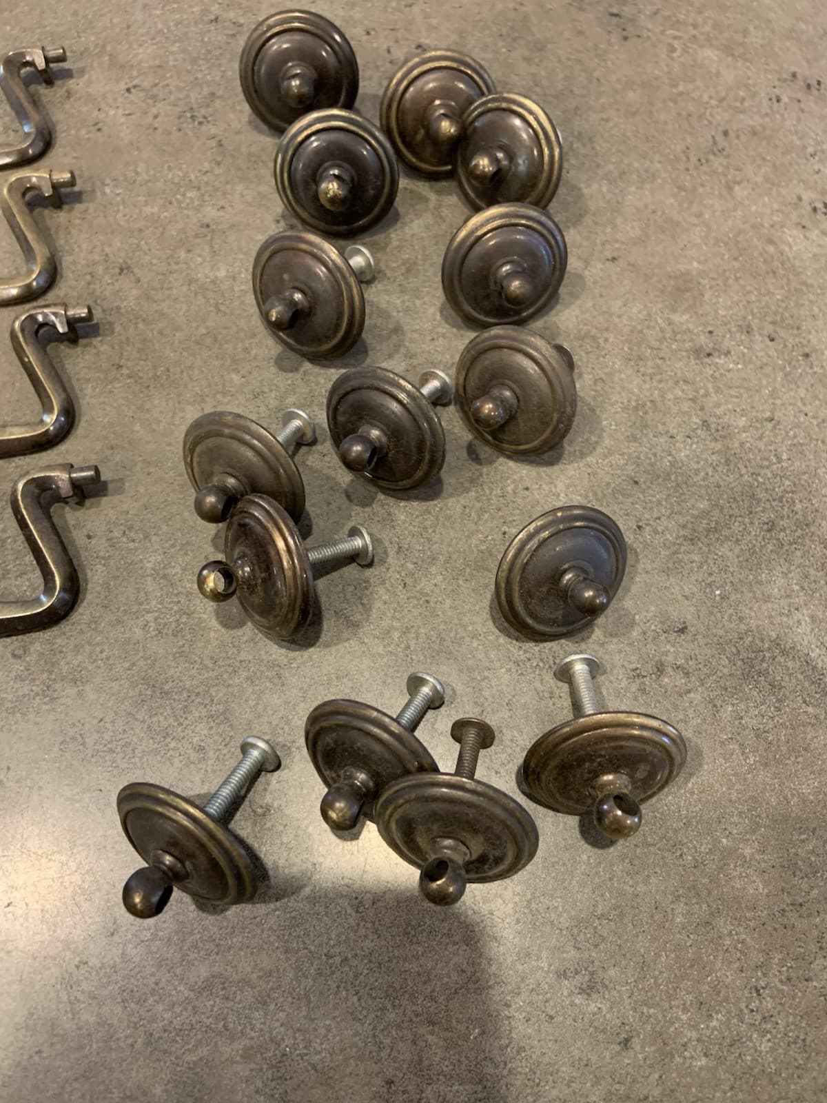 Vintage Drawer Bail Pulls Brass Swan Neck 3” on-centers Lot Of 7 1964 4