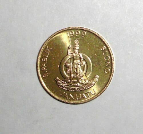 1999 Vanuatu 1 vatu Coin (Charonia tritonis) Triton a Large Shell Sea Wildlife 2