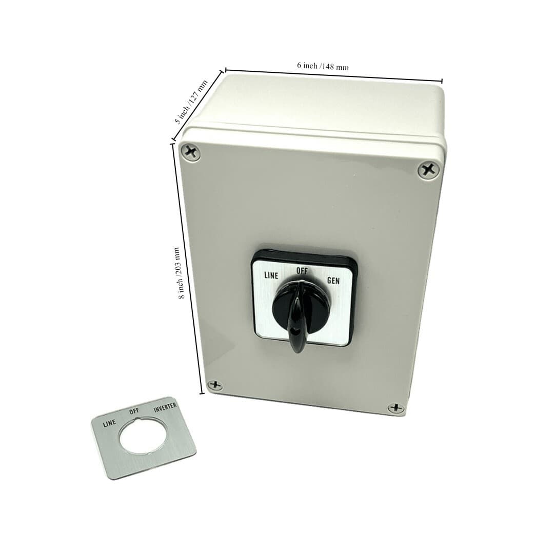 Manual Transfer Switch Line-Off-Inverter/Gen, 63 Amp 3 Pole cRU UL listed switch