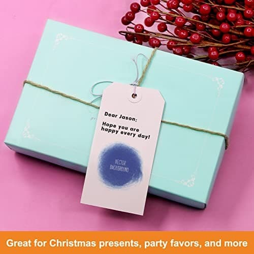 White Blank Shipping Tags with String -  Pcs Strung Cardstock 12cm x 6cm 120 3