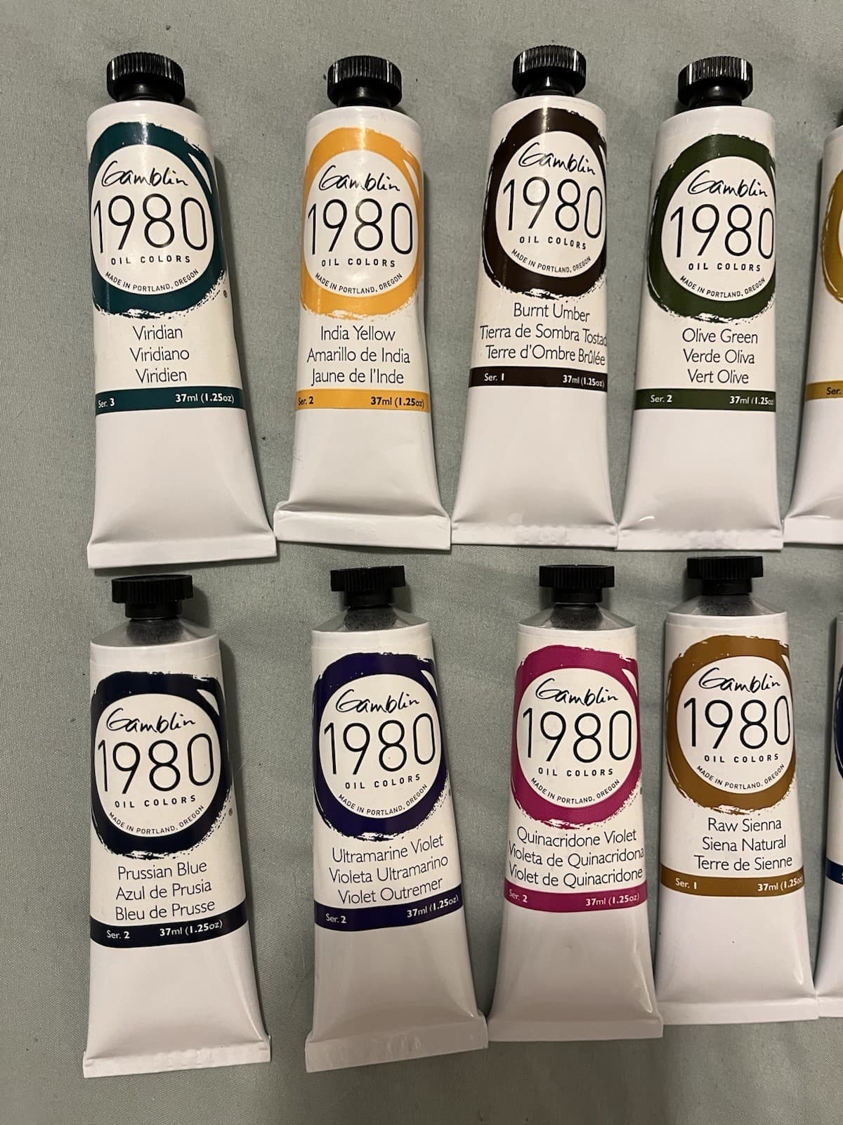 LOT OF 14 GAMBLIN 1980 ARTIST'S OIL COLORS 37ml.  New 2