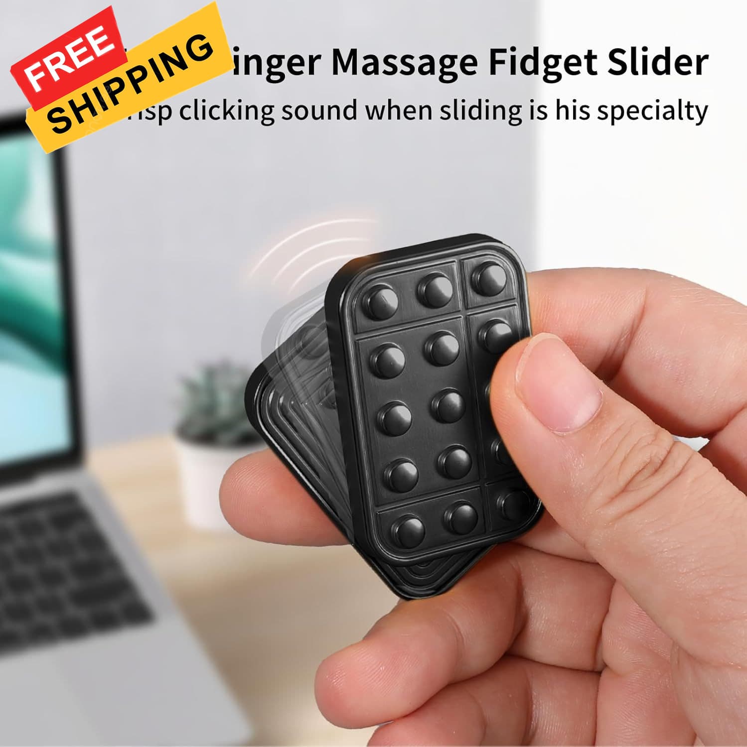 Fidget Toys Adults Metal Magnetic Slider Magnet Finger Haptic Black  3