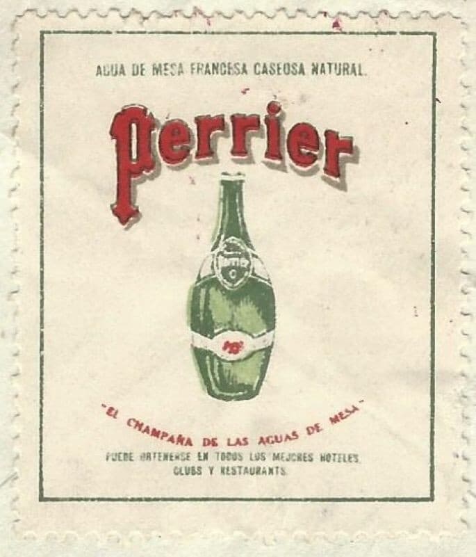 GUATEMALA 1920 COVER WITH  PERRIER LABEL ON REVERSE  3 SCANS 2