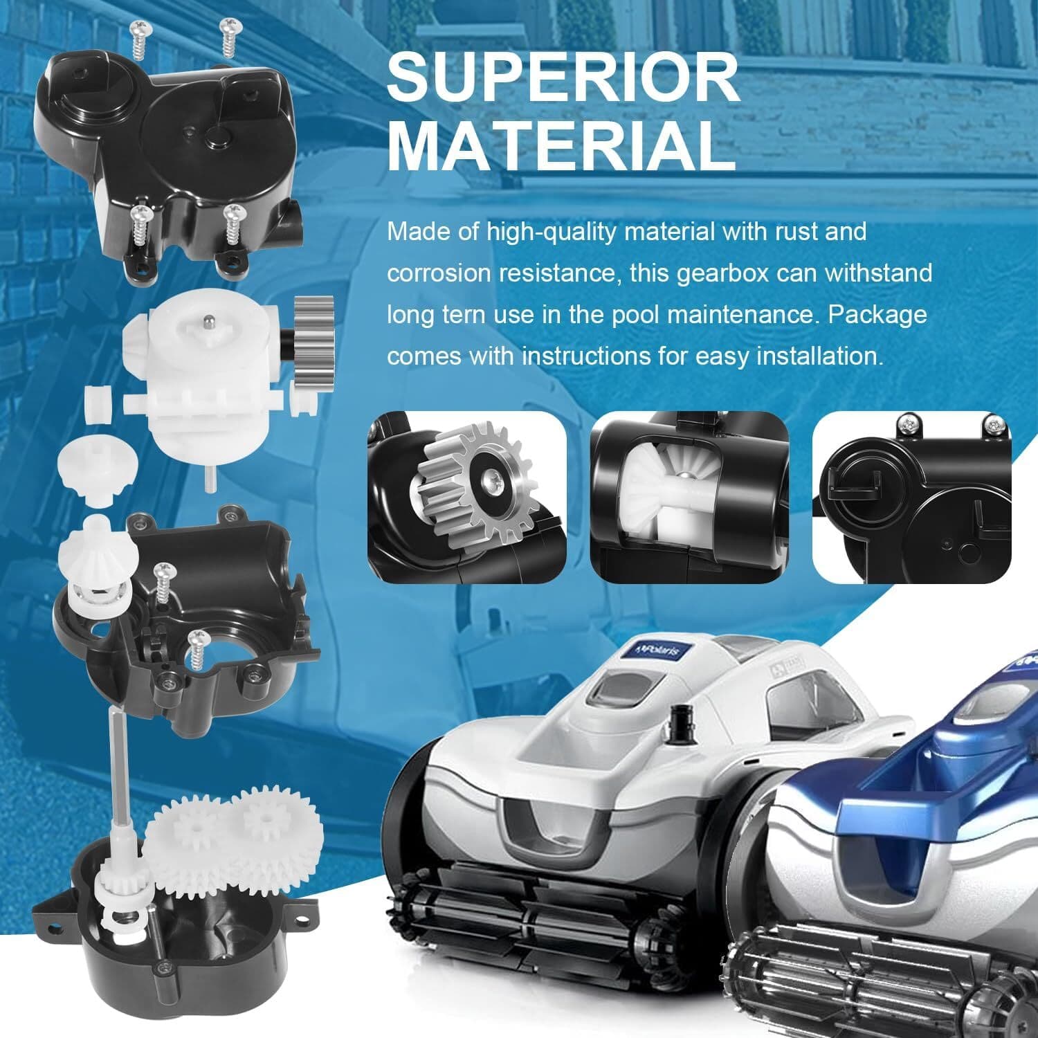 for Polaris Quattro P40/Sport Gearbox Assembly R0837300 NEW IMPROVED METAL GEAR 5