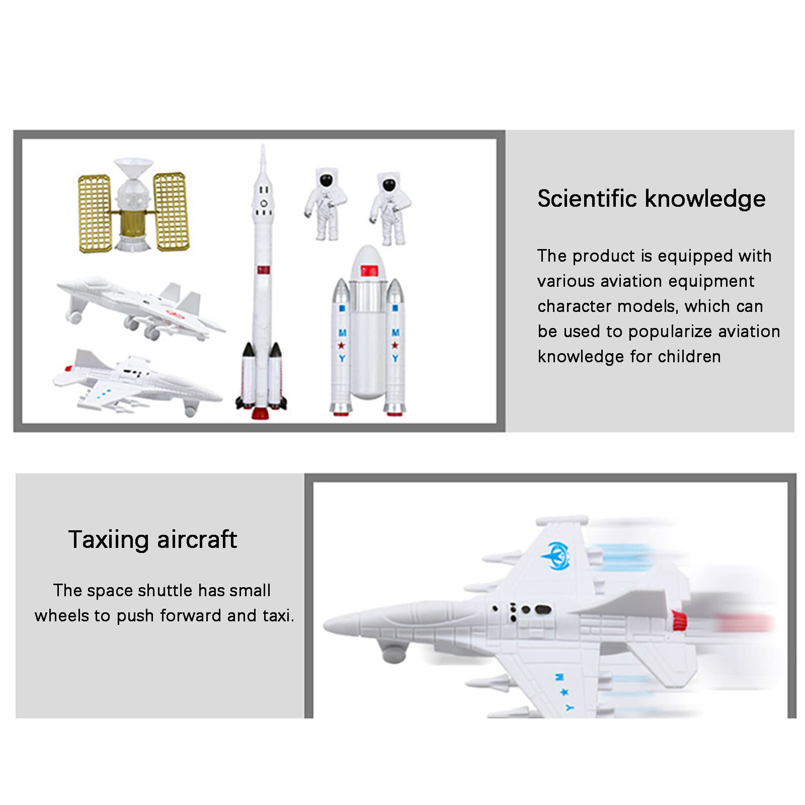 Space Model Toys Sets 7 PCS Space Shuttles Astronauts Satellite Figurine Toys 6