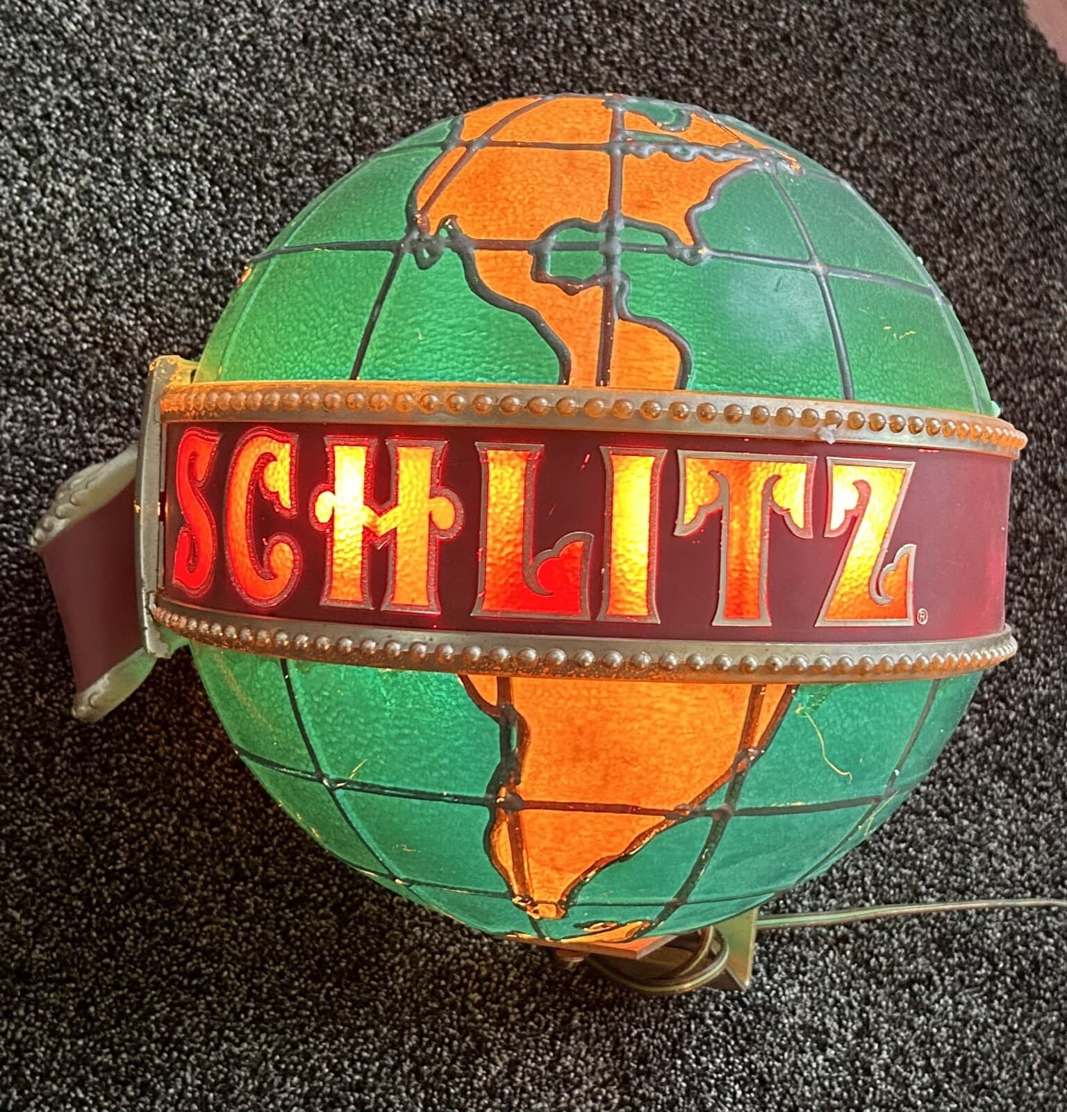 SCHLITZ BEER Lighted Motion Globe Sign Schlitz Globe Working