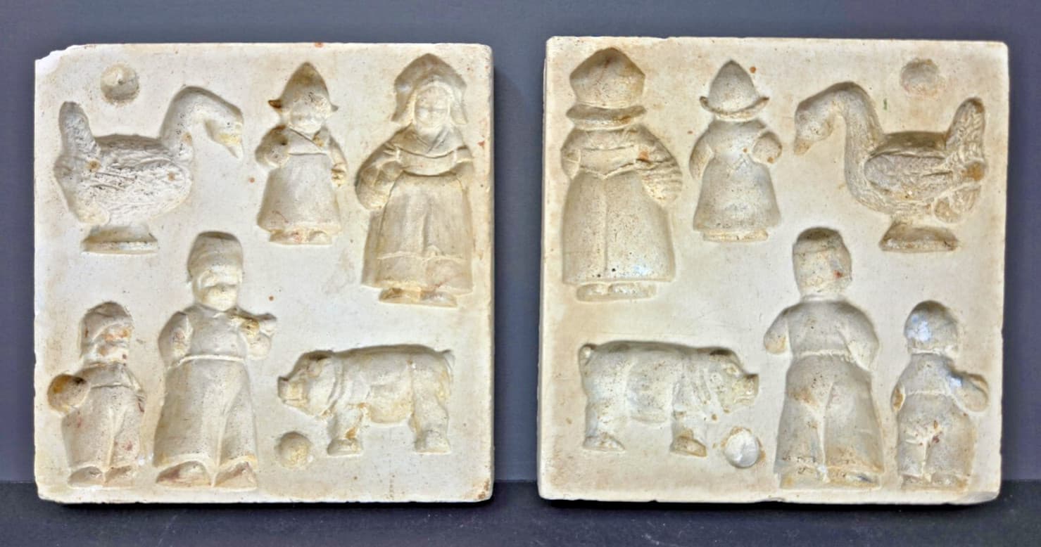 Vintage 4" Ceramic Molds Farm Family Pig Goose for Mini Figurines/Fridge Magnets