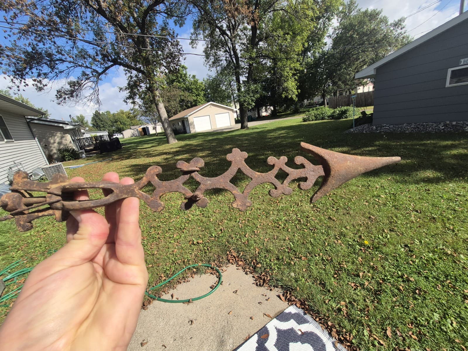 Antique Original Cast Iron Directional Weathervane Arrow Farm Decor 4