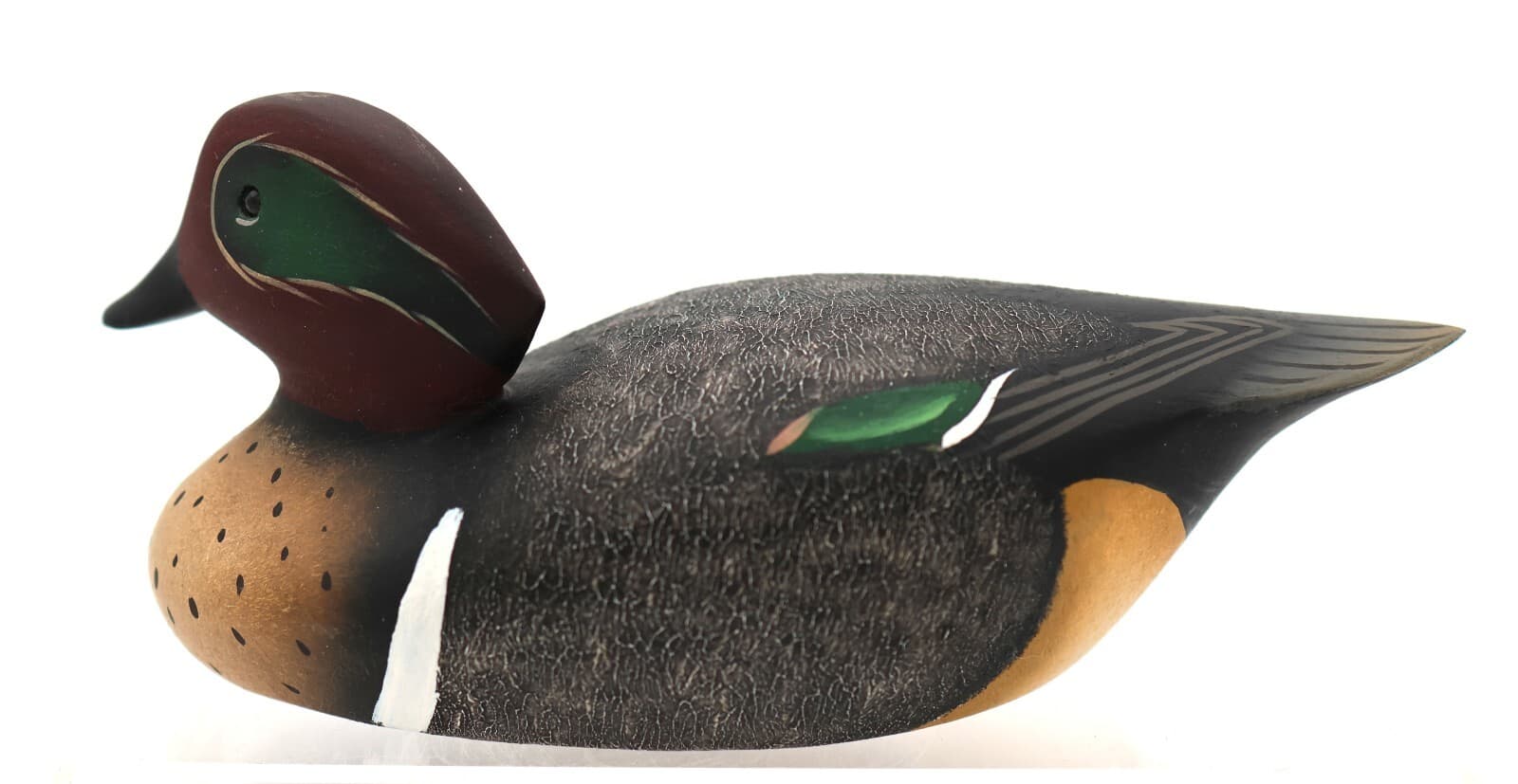 Pair Bill Schauber Miniature  Green Wing Teal Duck Decoys Signed 1991  Ex-Cond 6