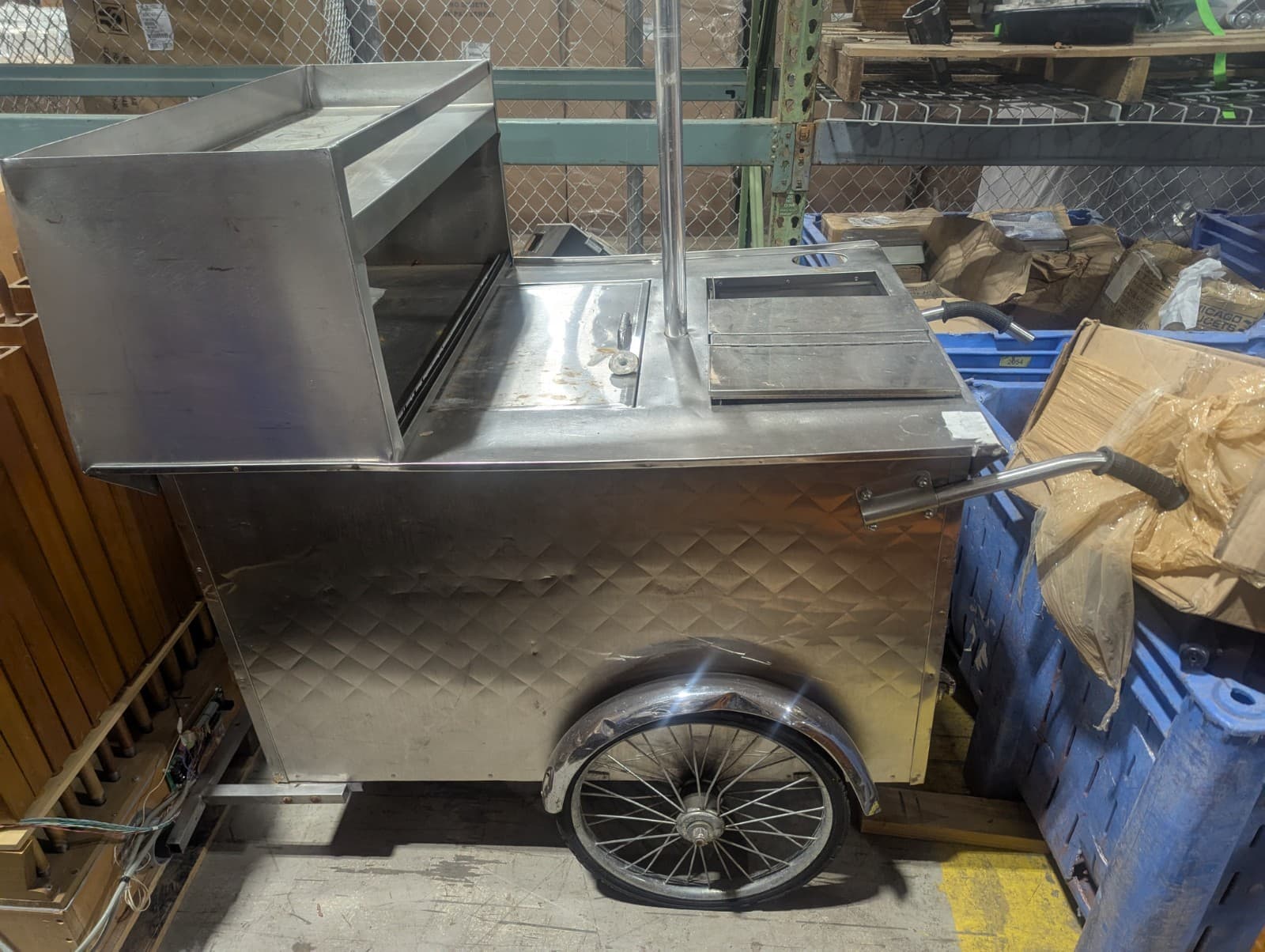 New York Style Stainless Steel Gas Mobile Hotdog Food Concession Cart Propane 