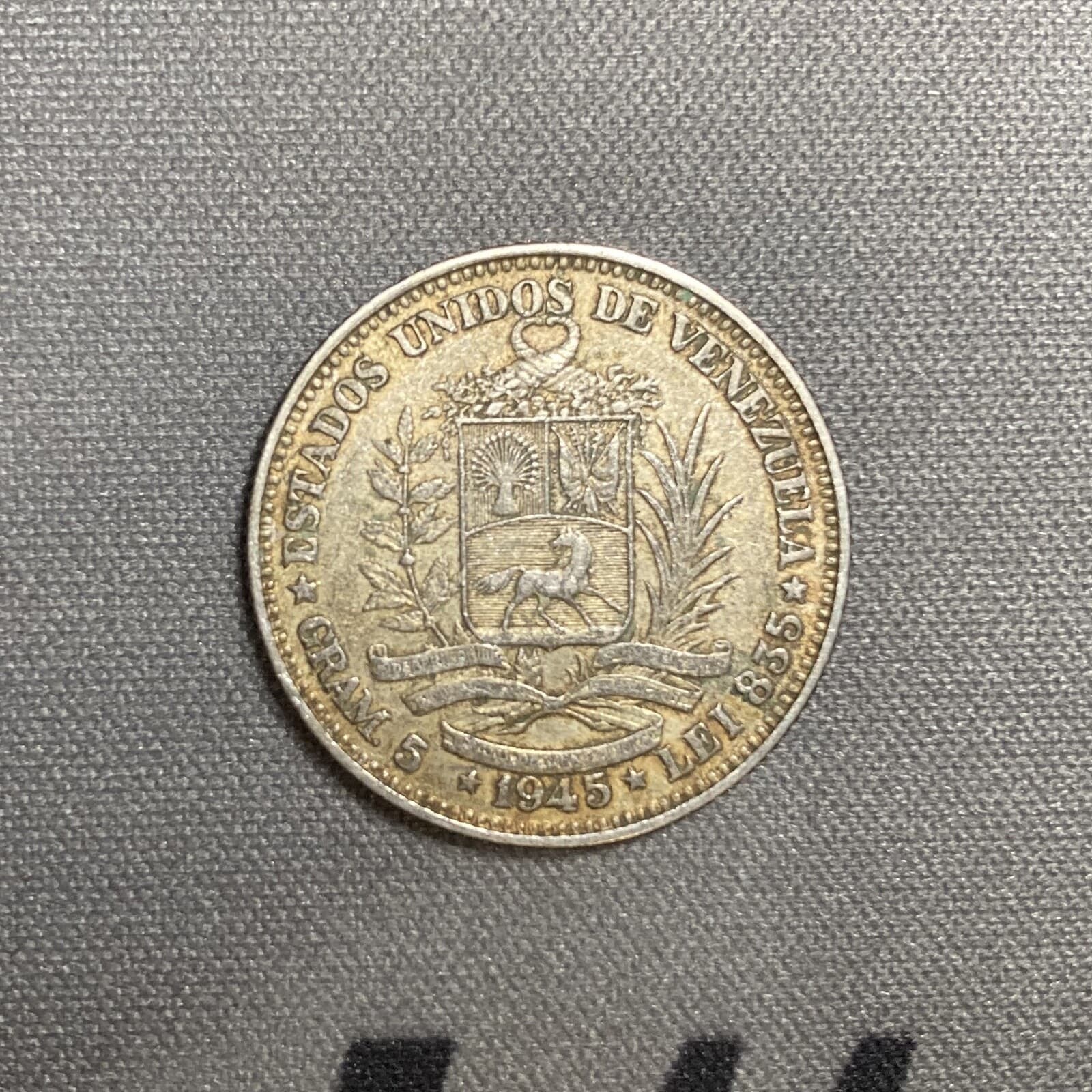 1945 Venezuela 1 Bolivar 2