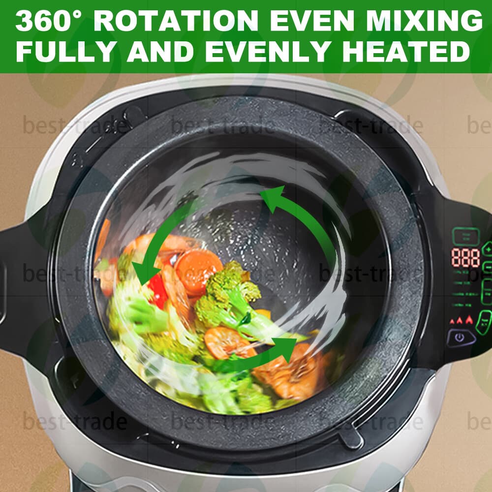 1000W Automatic Cooking Machine 6L Auto Stir Fry Wok Fried Rice Cooker Fryer 3